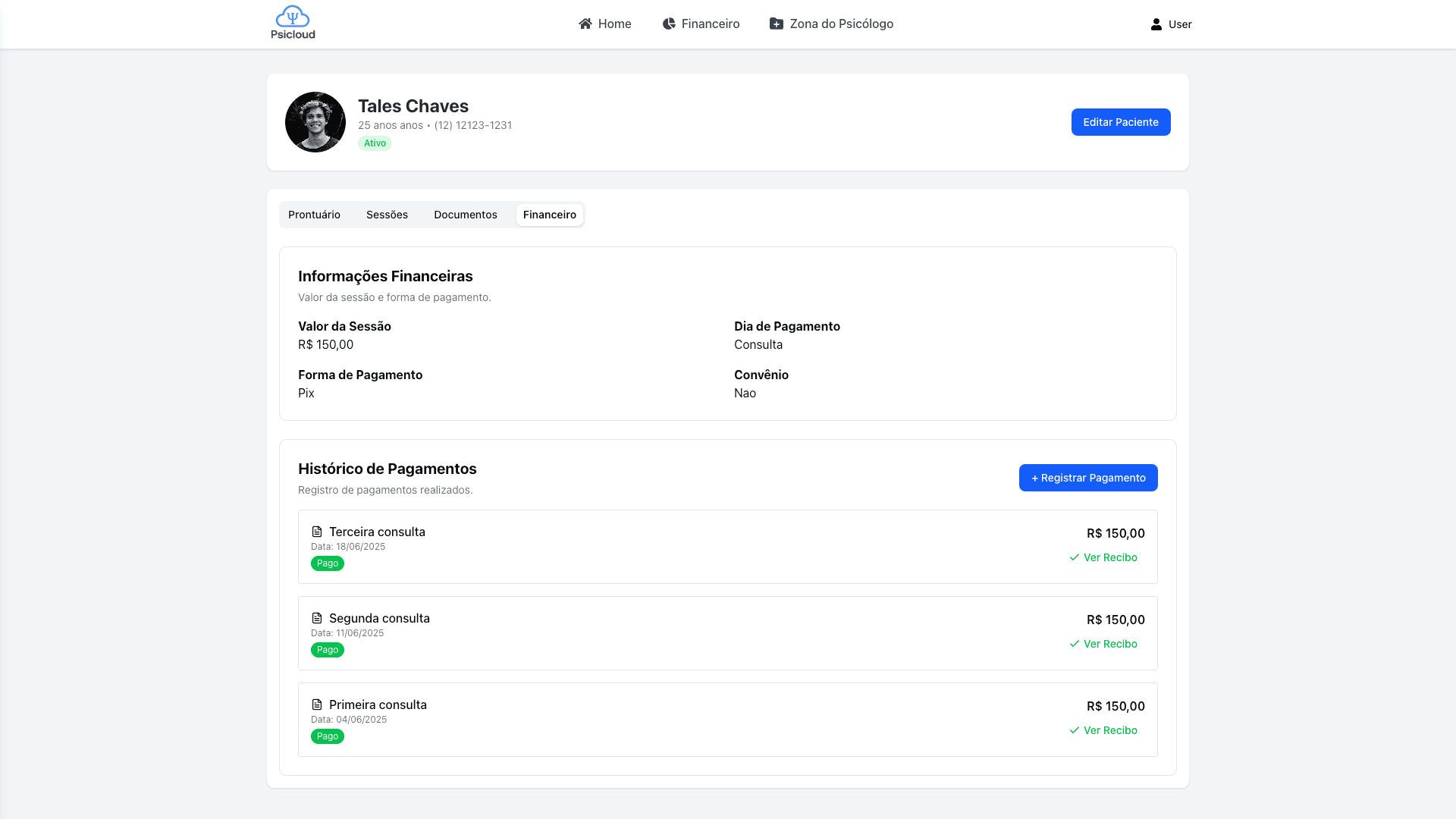 Financeiro do Paciente